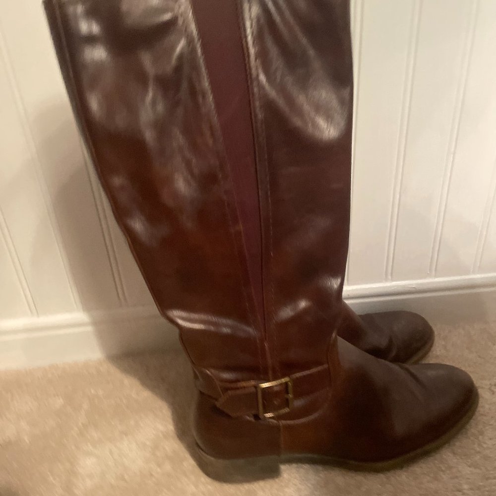 Kim Rogers Belk Riding Boots Brown Buckle